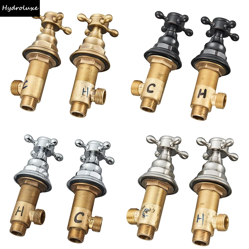 Basin Mixer Cartridge - มือจับก๊อกน้ำสำหรับห้องน้ำ 2 ชิ้น สำหรับก๊อกอ่างล้างหน้า แบบติดตั้งบนเคาน์เตอร์ วาล์วควบคุมน้ำร้อนน้ำเย็น
