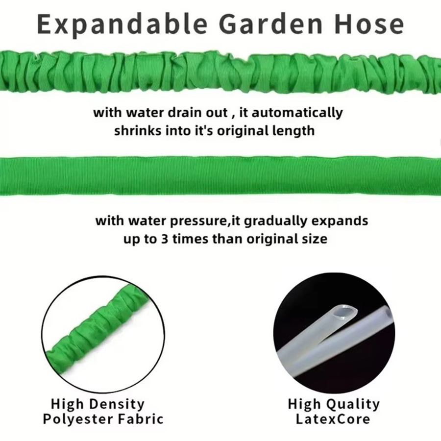 สายยางสวนแบบขยายได้ 25-100 ฟุต - Flexible Hose Braided บทวิจารณ์และราคา