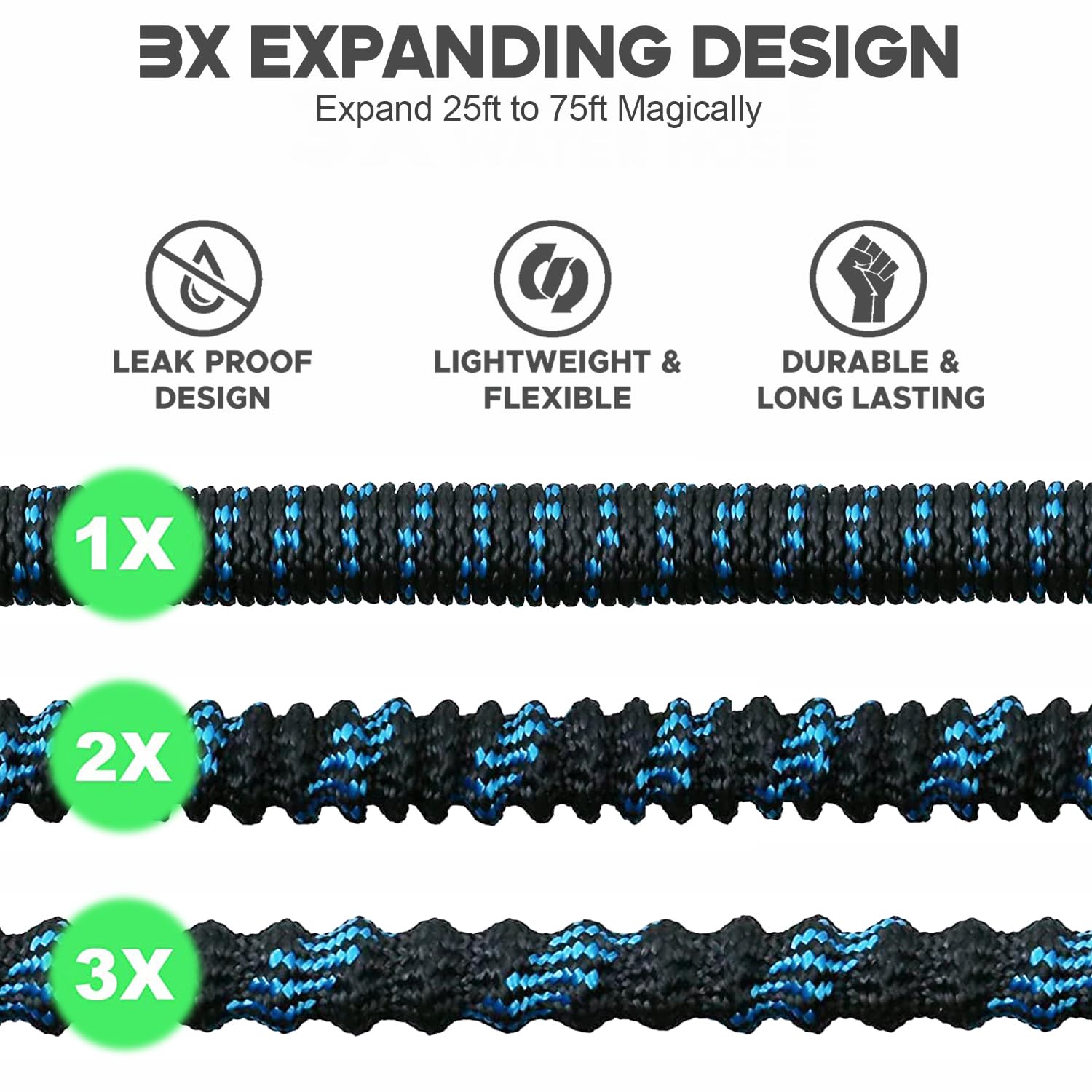 สายในสวนขยายได้ท่อน้ำ75ฟุตพร้อ - Flexible Hose Braided บทวิจารณ์และราคา